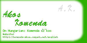 akos komenda business card